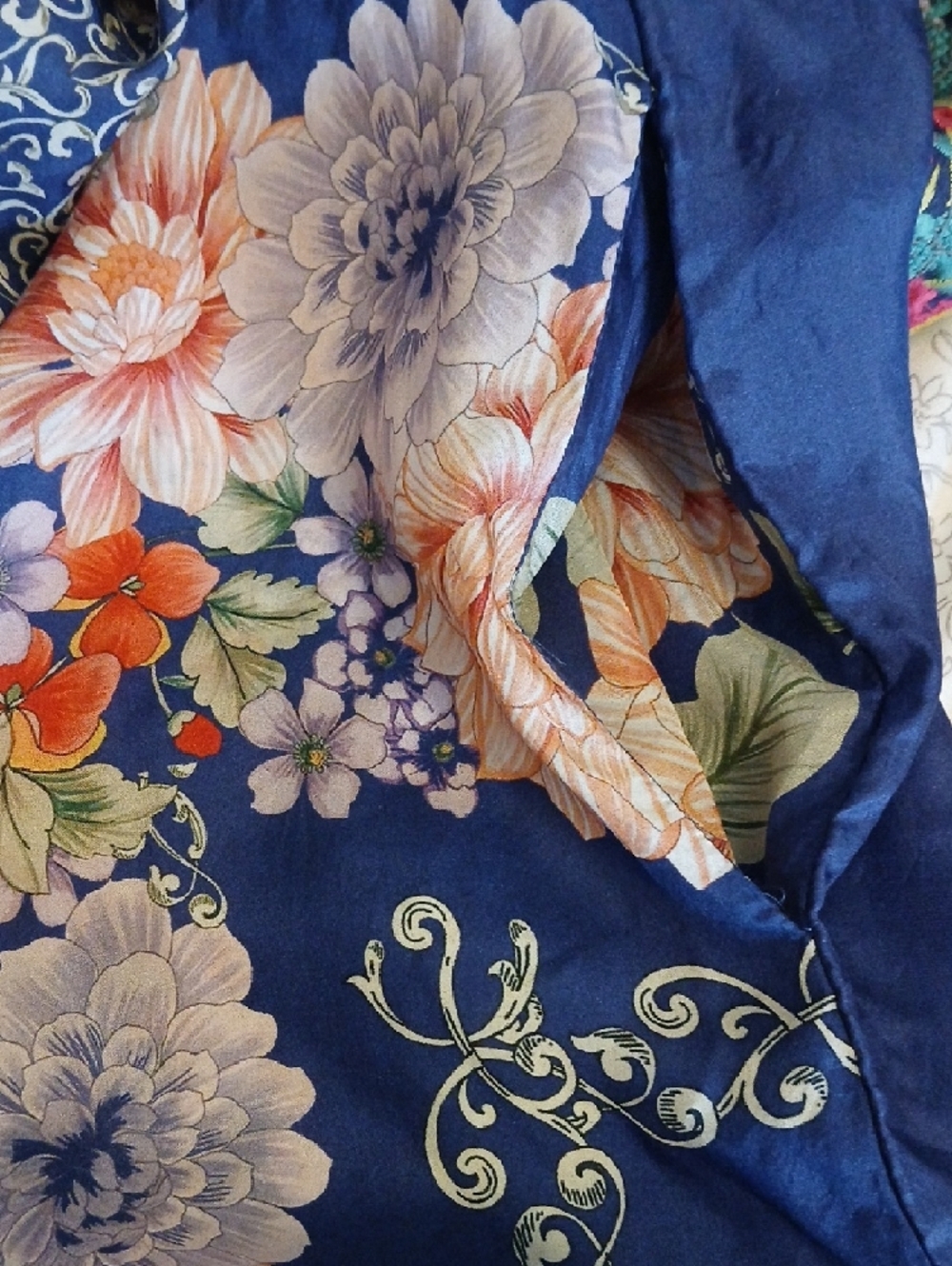 Johnny Was the Blati Silk Floral-Print Kimono Pockets Women XS - Picture 6 of 6